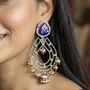  Fusion Blue Statement Earrings
